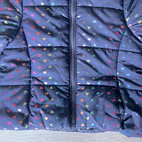 ME JANE rainbow heart puffer hooded jacket size 24M - Picture 6 of 16